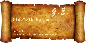 Glózik Eutim névjegykártya